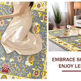 Ultra Soft Area Rug, Non Slip, Stain Resistant, Washable Area Rugs for Living Room, Bedroom, Elegant Color Splash Floral Theme(Blue)