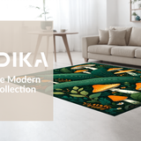 Ultra Soft Area Rug, Non Slip, Stain Resistant, Washable Area Rugs for Living Room, Bedroom, Whimsical Insect Inspired Design(Green)