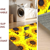 Ultra Soft Area Rug, Non Slip, Stain Resistant, Washable Area Rugs for Living Room, Bedroom, Sunny Rustic Whimsical Touch(Yellow)