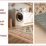 Ultra Soft Area Rug, Non Slip, Stain Resistant, Washable Area Rugs for Living Room, Bedroom, Contemporary Earthy Patterned Aesthetic(Beige)