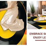Ultra Soft Area Rug, Non Slip, Stain Resistant, Washable Area Rugs for Living Room, Bedroom, Groovy Retro Sonic Vibe(Black)