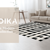 Ultra Soft Area Rug, Non Slip, Stain Resistant, Washable Area Rugs for Living Room, Bedroom, Modern Stripe Rug(Black)