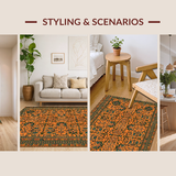Ultra Soft Area Rug, Non Slip, Stain Resistant, Washable Area Rugs for Living Room, Bedroom, Luxurious Exotic Snake Aesthetic(Orange)