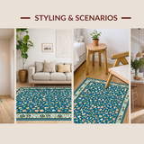 Classic Low Pile Floral Elegance(Blue)
