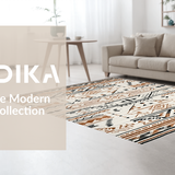 Ultra Soft Area Rug, Non Slip, Stain Resistant, Washable Area Rugs for Living Room, Bedroom, Contemporary Textured Geometric Theme(Brown)