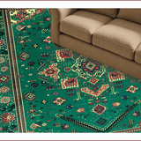Ultra Soft Area Rug, Non Slip, Stain Resistant, Washable Area Rugs for Living Room, Bedroom, Rustic Warm Toned Tribal Motif(Green)