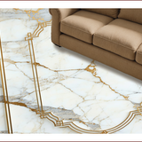 Ultra Soft Area Rug, Non Slip, Stain Resistant, Washable Area Rugs for Living Room, Bedroom, Ivory Gold Bedroom Area Rug for Minimalist Decor(White)