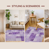 Ultra Soft Area Rug, Non Slip, Stain Resistant, Washable Area Rugs for Living Room, Bedroom, Uno Reverse Bow Rug Lavender Aesthetic Room Coquette Area Carpet(Purple)