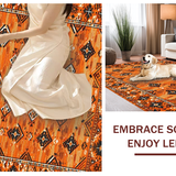 Ultra Soft Area Rug, Non Slip, Stain Resistant, Washable Area Rugs for Living Room, Bedroom, Striking Diamond Patterned Style(Orange)