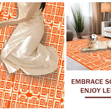 Ultra Soft Area Rug, Non Slip, Stain Resistant, Washable Area Rugs for Living Room, Bedroom, Chic Retro Lattice Design(Orange)