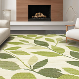 Ultra Soft Area Rug, Non Slip, Stain Resistant, Washable Area Rugs for Living Room, Bedroom, Fresh Tropical Greenery Theme(Beige)