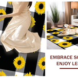 Ultra Soft Area Rug, Non Slip, Stain Resistant, Washable Area Rugs for Living Room, Bedroom, Seasonal Cheerful Sunflower Theme(Yellow)