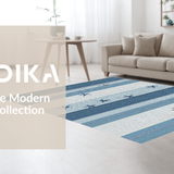 Ultra Soft Area Rug, Non Slip, Stain Resistant, Washable Area Rugs for Living Room, Bedroom, Contemporary Blue Nautical Motif(Blue)