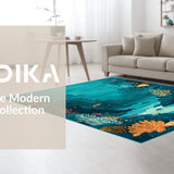 Ultra Soft Area Rug, Non Slip, Stain Resistant, Washable Area Rugs for Living Room, Bedroom, Coastal Seascape Lightweight Rug With Turtle Sanctuary And Coral Design(Blue)