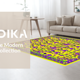 Ultra Soft Area Rug, Non Slip, Stain Resistant, Washable Area Rugs for Living Room, Bedroom, Striking Yellow Carnival Theme(Yellow)