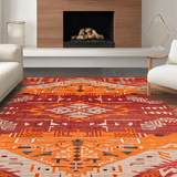 Ultra Soft Area Rug, Non Slip, Stain Resistant, Washable Area Rugs for Living Room, Bedroom, Dynamic Handcrafted Striped Accent(Red)