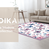 Ultra Soft Area Rug, Non Slip, Stain Resistant, Washable Area Rugs for Living Room, Bedroom, Vibrant Nature-Inspired Scalloped Charm(Pink)