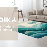 Ultra Soft Area Rug, Non Slip, Stain Resistant, Washable Area Rugs for Living Room, Bedroom, Whale and Octopus Themed Runner Rug with Tranquil Oceanic Swirls and Fish Motifs(Blue)