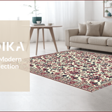 Ultra Soft Area Rug, Non Slip, Stain Resistant, Washable Area Rugs for Living Room, Bedroom, Vintage Distressed Damask(Beige)