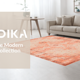 Ultra Soft Area Rug, Non Slip, Stain Resistant, Washable Area Rugs for Living Room, Bedroom, Elegant Terracotta Floral Motif(Orange)
