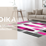 Ultra Soft Area Rug, Non Slip, Stain Resistant, Washable Area Rugs for Living Room, Bedroom, Contemporary Striped Coastal Accent(Pink)
