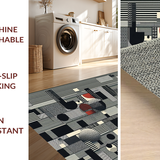 Ultra Soft Area Rug, Non Slip, Stain Resistant, Washable Area Rugs for Living Room, Bedroom, Artistic Black and White Zebra Theme(Gray)