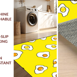 Ultra Soft Area Rug, Non Slip, Stain Resistant, Washable Area Rugs for Living Room, Bedroom, Cute Animated Food Theme(Yellow)