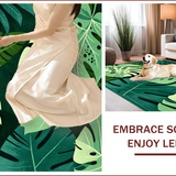 Ultra Soft Area Rug, Non Slip, Stain Resistant, Washable Area Rugs for Living Room, Bedroom, Monstera Plant Bathroom Rug Washable and Cute(Green)