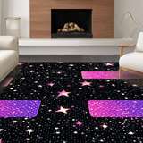 Ultra Soft Area Rug, Non Slip, Stain Resistant, Washable Area Rugs for Living Room, Bedroom, Vibrant Cosmic Glitter Aesthetic(Black)