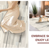 Ultra Soft Area Rug, Non Slip, Stain Resistant, Washable Area Rugs for Living Room, Bedroom, Trendy Cream Rustic Geometric Flair(Beige)
