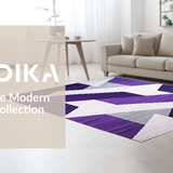 Ultra Soft Area Rug, Non Slip, Stain Resistant, Washable Area Rugs for Living Room, Bedroom, Vibrant Minimalist Artful Design(Purple)