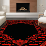 Ultra Soft Area Rug, Non Slip, Stain Resistant, Washable Area Rugs for Living Room, Bedroom, Bold Red and Black Theme(Black)