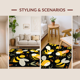 Ultra Soft Area Rug, Non Slip, Stain Resistant, Washable Area Rugs for Living Room, Bedroom, Cute Nature-Themed Decorative Piece(Yellow)
