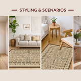 Cozy Ogee Patterned Nature Inspired(Beige)