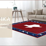 Ultra Soft Area Rug, Non Slip, Stain Resistant, Washable Area Rugs for Living Room, Bedroom, Cozy Textured Texas Home Emblem(Red)