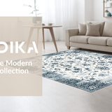 Ultra Soft Area Rug, Non Slip, Stain Resistant, Washable Area Rugs for Living Room, Bedroom, Artful Distressed Geometric Aesthetic(White)
