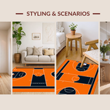 Ultra Soft Area Rug, Non Slip, Stain Resistant, Washable Area Rugs for Living Room, Bedroom, Lively Sports-Inspired Decorative Element(Orange)