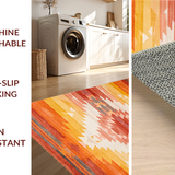 Ultra Soft Area Rug, Non Slip, Stain Resistant, Washable Area Rugs for Living Room, Bedroom, Unique Modern Distressed Aesthetic(Orange)
