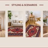 Ultra Soft Area Rug, Non Slip, Stain Resistant, Washable Area Rugs for Living Room, Bedroom, Vibrant Animal Print Living Room Carpet(Red)