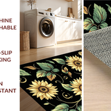 Ultra Soft Area Rug, Non Slip, Stain Resistant, Washable Area Rugs for Living Room, Bedroom, Contemporary Black and Gold Theme(Gold)