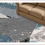 Ultra Soft Area Rug, Non Slip, Stain Resistant, Washable Area Rugs for Living Room, Bedroom, Abstract Blue Geometric Living Room Stain-Resistant Rug(Gray)