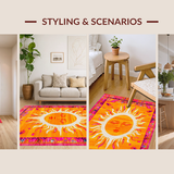 Ultra Soft Area Rug, Non Slip, Stain Resistant, Washable Area Rugs for Living Room, Bedroom, Chic Contemporary Fringed Design(Orange)