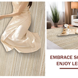 Ultra Soft Area Rug, Non Slip, Stain Resistant, Washable Area Rugs for Living Room, Bedroom, Contemporary Soft Hued Trellis Arrangement(Beige)