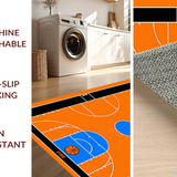 Ultra Soft Area Rug, Non Slip, Stain Resistant, Washable Area Rugs for Living Room, Bedroom, Eye-Catching Basketball Graphics Display(Orange)