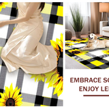 Ultra Soft Area Rug, Non Slip, Stain Resistant, Washable Area Rugs for Living Room, Bedroom, Rustic Floral Buffalo Check(Yellow)