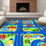 Brightly Colored City Journey Canvas(Blue)