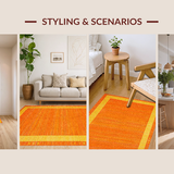 Ultra Soft Area Rug, Non Slip, Stain Resistant, Washable Area Rugs for Living Room, Bedroom, Brightly Colored Fun Fantasy Design(Orange)