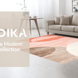 Ultra Soft Area Rug, Non Slip, Stain Resistant, Washable Area Rugs for Living Room, Bedroom, Elegant Minimalist Layered Visuals(Orange)