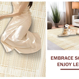 Ultra Soft Area Rug, Non Slip, Stain Resistant, Washable Area Rugs for Living Room, Bedroom, Rustic Geometric Neutral Palette(Beige)