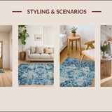 Ultra Soft Area Rug, Non Slip, Stain Resistant, Washable Area Rugs for Living Room, Bedroom, Chic Abstract Diamond Pattern(Blue)